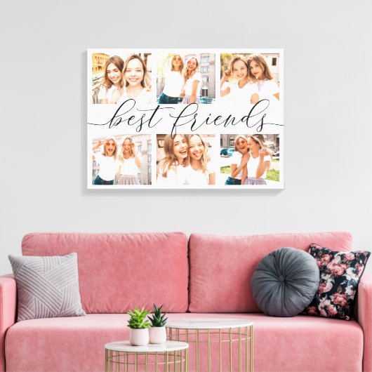 Best Friends 6 Photo Collage Canvas Afdruk (Insitu (Woonkamer))