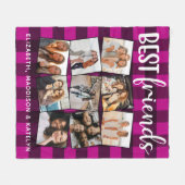 Best Friends 9 Photo Collage Buffalo Pset Pink Fleece Deken (Voorkant (Horizontaal))