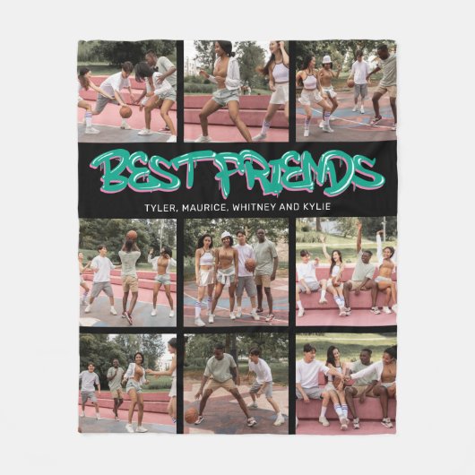 Best Friends 9 Photo Collage Fleece Deken (Voorkant)