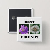 Best Friends Afbeelding Tempate Vierkante Button 5,1 Cm (Voorkant /achterkant)