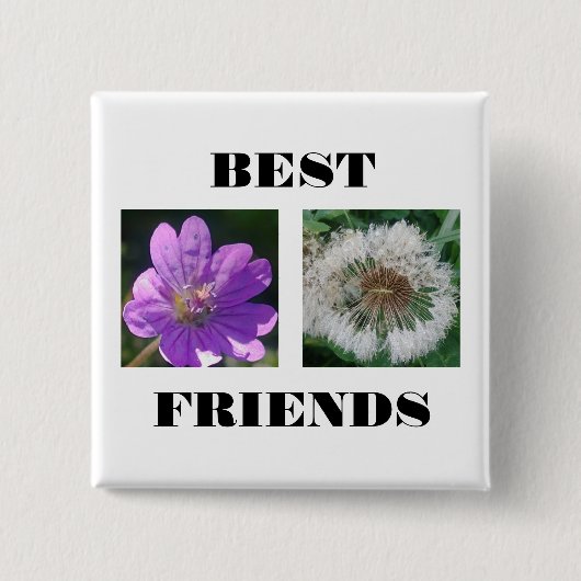 Best Friends Afbeelding Tempate Vierkante Button 5,1 Cm (Voorkant)