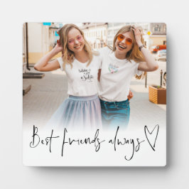 Best Friends Altijd script heart foto Plaque Fotoplaat