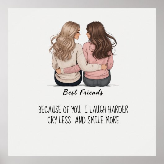 Best Friends Back View Hair & Outfit Poster (Voorkant)
