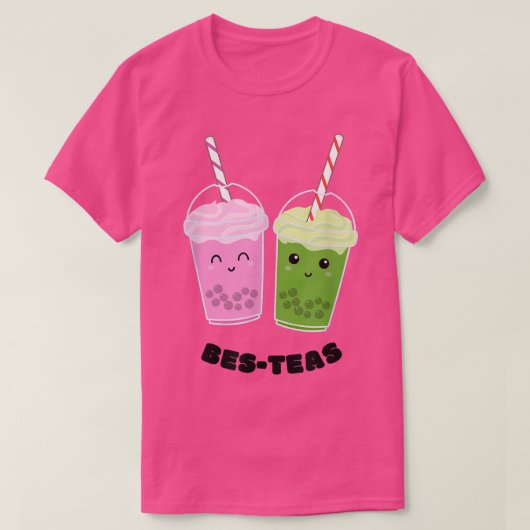 Best Friends Bes-Teas Boba Tea Cute Bubble Kawaii T-shirt (Design voorkant)