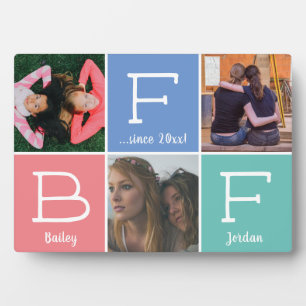 Best Friends Besties 3-foto Collage Pastels Fotoplaat