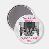 Best Friends Besties BFF toevoegen Fotonamen Stemp Magneet (Voorkant / Achterkant)