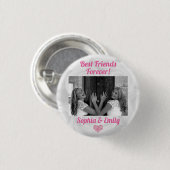 Best Friends Besties BFF toevoegen Fotonamen Stemp Ronde Button 3,2 Cm (Voorkant /achterkant)