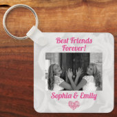Best Friends Besties BFF toevoegen Fotonamen Stemp Sleutelhanger (Voorkant)