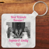 Best Friends Besties BFF toevoegen Fotonamen Stemp Sleutelhanger (Achterkant)