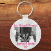 Best Friends Besties BFF toevoegen Fotonamen Stemp Sleutelhanger (Voorkant)