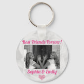 Best Friends Besties BFF toevoegen Fotonamen Stemp Sleutelhanger (Achterkant)