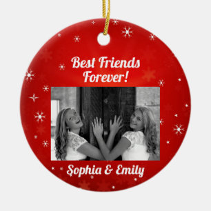 Best Friends Besties BFF toevoegen Photo Names Cut Keramisch Ornament