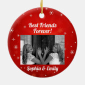 Best Friends Besties BFF toevoegen Photo Names Cut Keramisch Ornament (Achterkant)