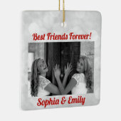 Best Friends Besties BFF toevoegen Photo Names Cut Keramisch Ornament (Rechts)