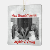 Best Friends Besties BFF toevoegen Photo Names Cut Keramisch Ornament (Links)
