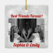 Best Friends Besties BFF toevoegen Photo Names Cut Keramisch Ornament (Achterkant)