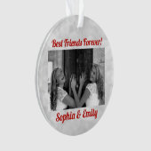 Best Friends Besties BFF toevoegen Photo Names Cut Ornament (voorkant)