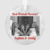Best Friends Besties BFF toevoegen Photo Names Cut Ornament (achterkant)