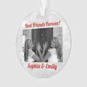 Best Friends Besties BFF toevoegen Photo Names Cut Ornament (voorkant)