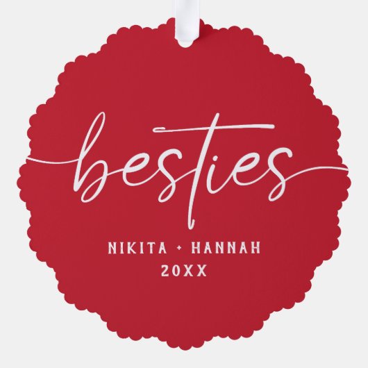 Best Friends Besties Christmas Photo Keepsake Ornament Kaart (Achterkant)