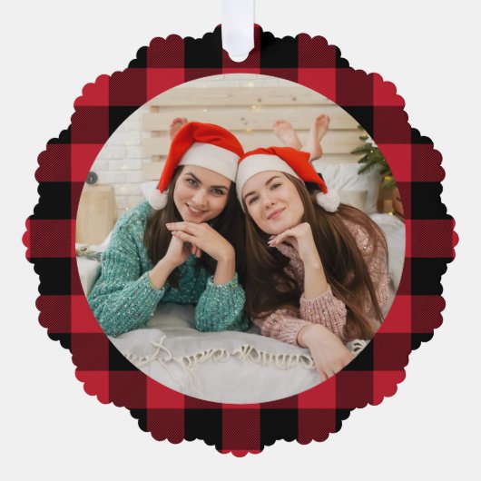 Best Friends Besties Christmas Photo Keepsake Ornament Kaart (Voorkant)