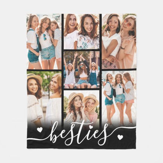 Best Friends Besties Photo Collage Fleece Deken (Voorkant)