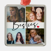 Best Friends Besties Photo Collage Metalen Ornament (Voorkant)