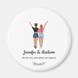 Best Friends BFF Besties Friendship Custom Name Magneet