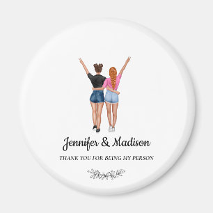 Best Friends BFF Besties Friendship Custom Name Magneet