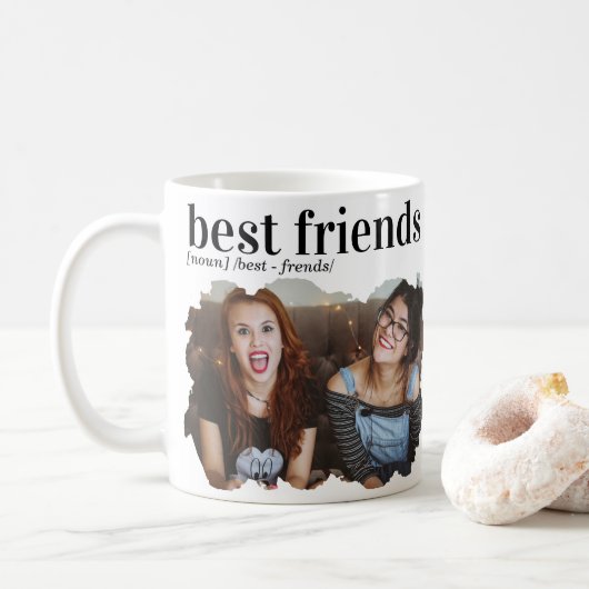 Best Friends BFF Dictionary Definition Photo Koffiemok (Met donut)