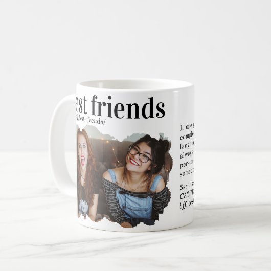 Best Friends BFF Dictionary Definition Photo Koffiemok (Voorkant links)