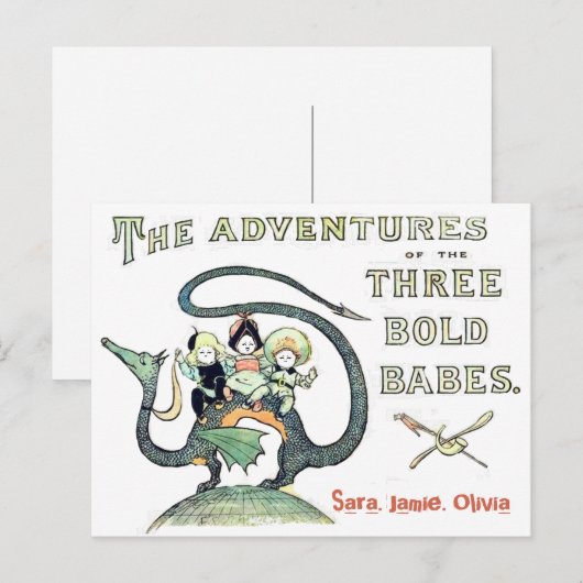 Best Friends BFF Dragon 3 Bold Babes Briefkaart (Voorkant / Achterkant)