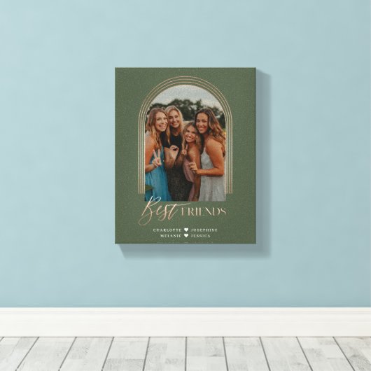 Best Friends BFF Elegant Arch Lijst Photo Keepomwi Canvas Afdruk (Insitu (Houten vloer))