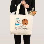 Best Friends BFF Friendship Art Grote Tote Bag (Voorkant (product))