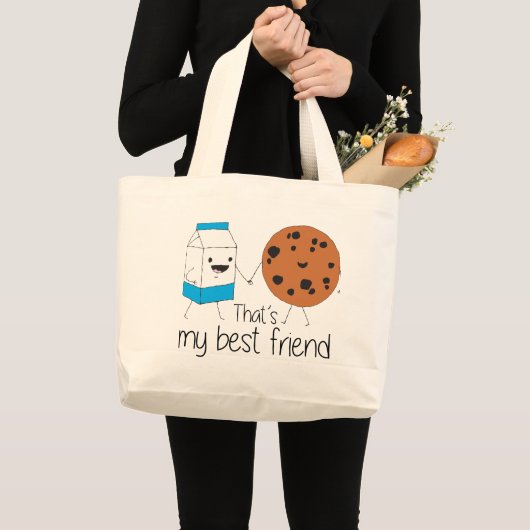 Best Friends BFF Friendship Art Grote Tote Bag (Voorkant (product))