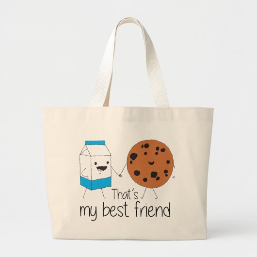 Best Friends BFF Friendship Art Grote Tote Bag (Voorkant)
