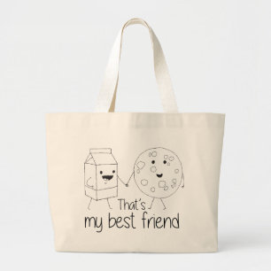 Best Friends BFF Friendship Art Grote Tote Bag