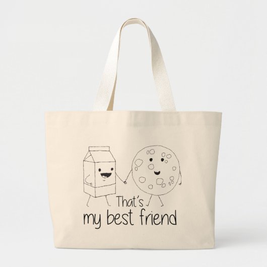 Best Friends BFF Friendship Art Grote Tote Bag (Voorkant)