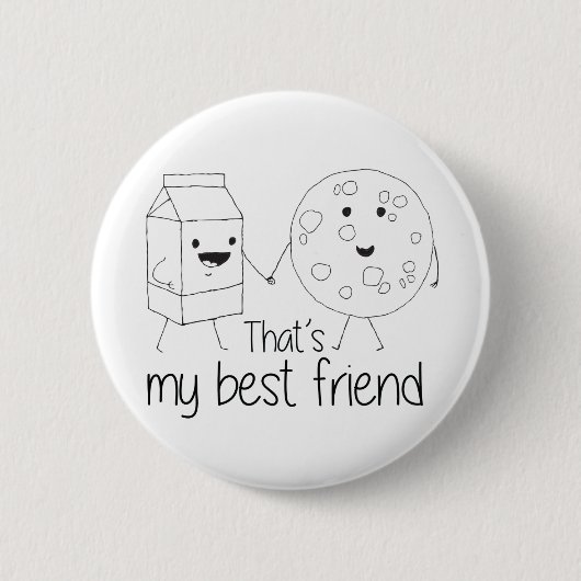 Best Friends BFF Friendship Art Ronde Button 5,7 Cm (Voorkant)