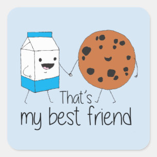 Best Friends BFF Friendship Art Vierkante Sticker