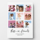 Best Friends BFF Photo Grid Collage Heart Script Fotoplaat (voorkant)