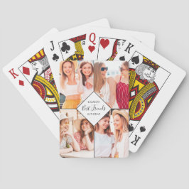 Best Friends BFFs Besties Name Photo Collage Pokerkaarten