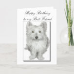 Best Friends Birthday Card Kaart<br><div class="desc">for best friends who love Westie's</div>