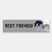 Best Friends Border Collie & German Shepherd Bumpersticker (Voorkant)