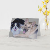 Best Friends Border Collie & German Shepherd Kaart (Gele Bloem)