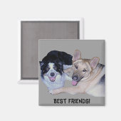 Best Friends Border Collie & German Shepherd Magneet (Voorkant / Achterkant)