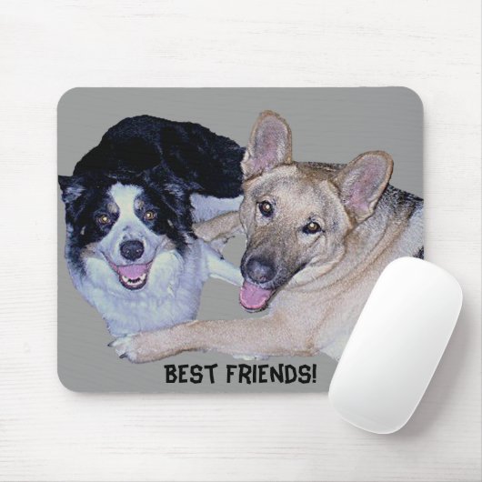 Best Friends Border Collie & German Shepherd Muismat (Met muis)