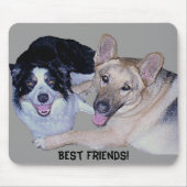 Best Friends Border Collie & German Shepherd Muismat (Voorkant)