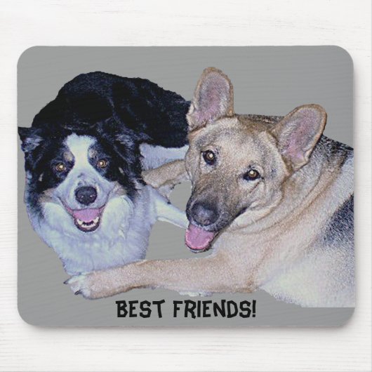 Best Friends Border Collie & German Shepherd Muismat (Voorkant)