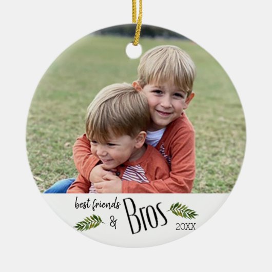 Best Friends & BROS-fotokerstversiering Keramisch Ornament (Voorkant)